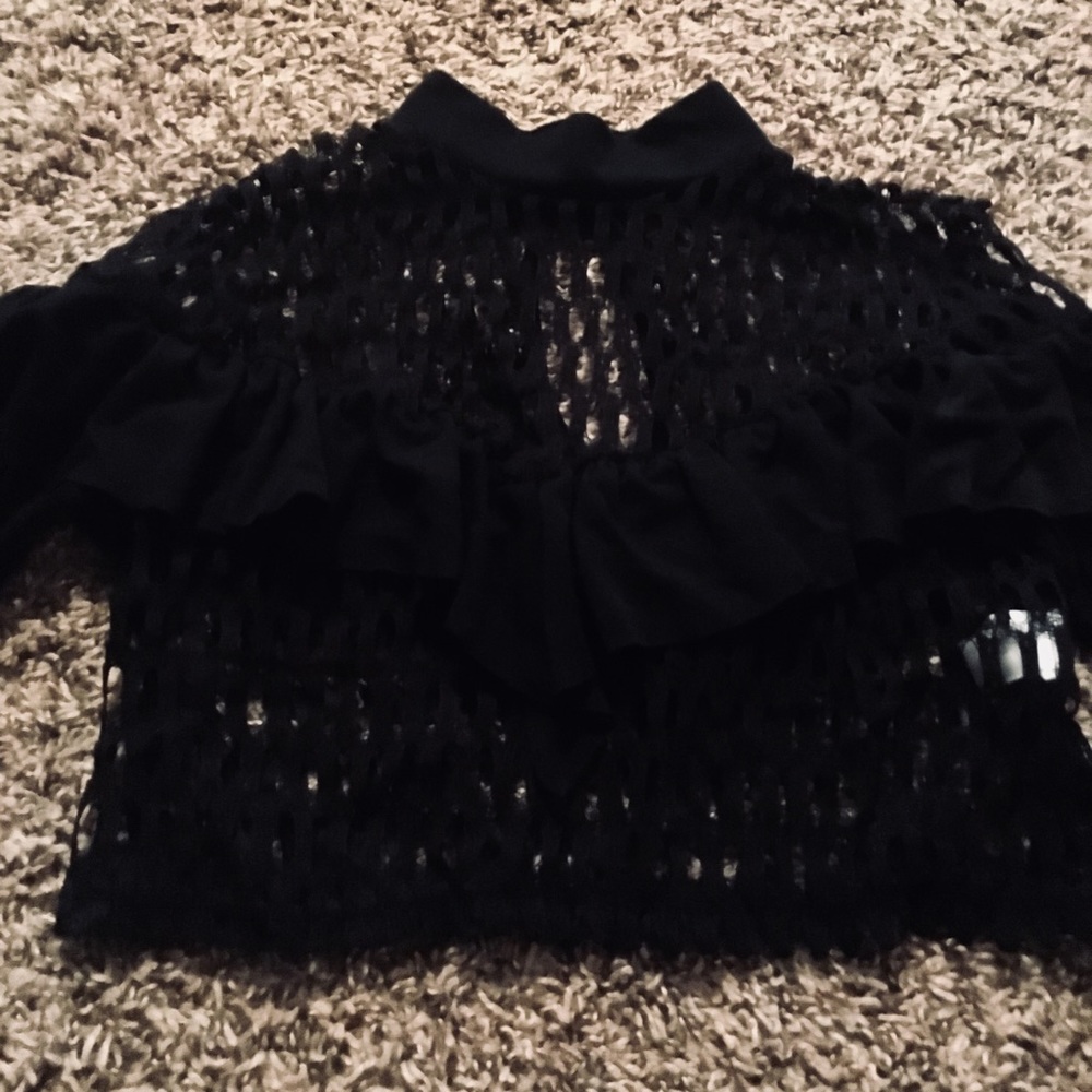Victorian goth cropped net top XS Small witch HOT